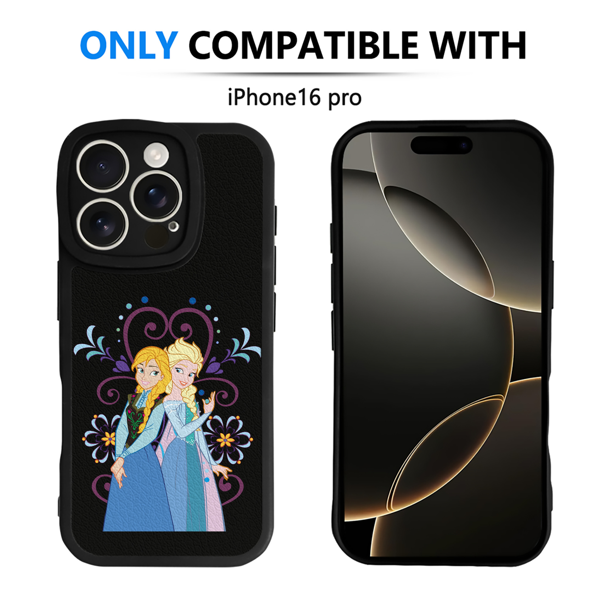 （画像用） アナと雪の女王 アンナ エルサ Frozen Anna Elsa 【iPhone 16シリーズ対応】シリコンスマホケース（レザー調） 材質：シリコン